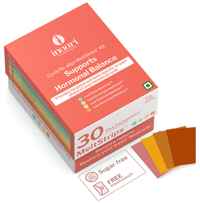 Inaari Cycle Re-align Meltstrips Kit Helps to Support Hormonal Balance & Regulate Menstrual Cycle - Classic Derma
