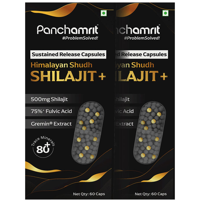Panchamrit Himalayan Shudh Shilajit+ Sustained Release Capsule (60 Each) - Classic Derma