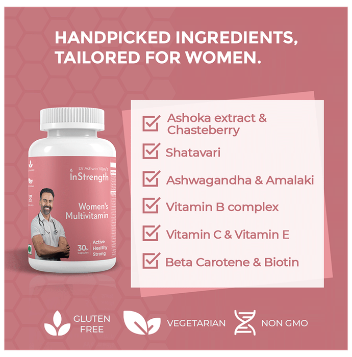 InStrength Women's Multivitamin for Metabolism, Digestion, Bones & Muscles | Capsule