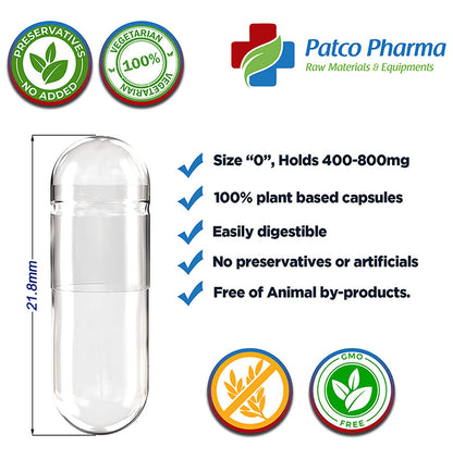 Patco Pharma Empty Vegetarian Capsule Size 0 Golden