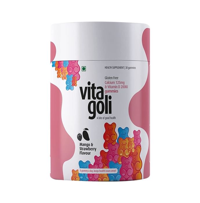 Vitagoli Calcium 125mg & Vitamin D 200IU Gummies Mango & Strawberry - Classic Derma