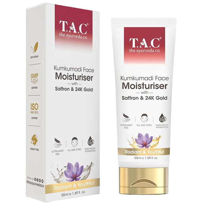 TAC The Ayurveda Co. Kumkumadi Face Moisturiser With Saffron & 24K Gold - Classic Derma