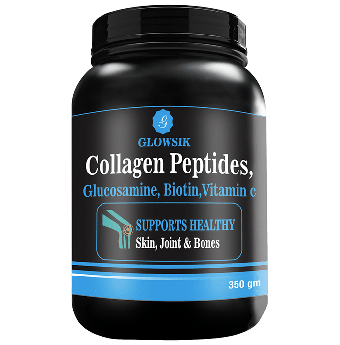 Glowsik Collagen Peptides, Glucosamine, Biotin, Vitamin C Powder - Classic Derma