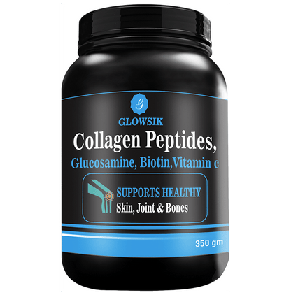 Glowsik Collagen Peptides, Glucosamine, Biotin, Vitamin C Powder - Classic Derma