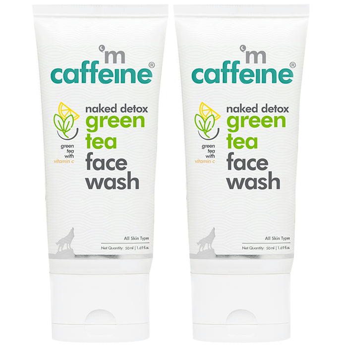 mCaffeine Naked Detox Green Tea Face Wash (50ml Each) - Classic Derma