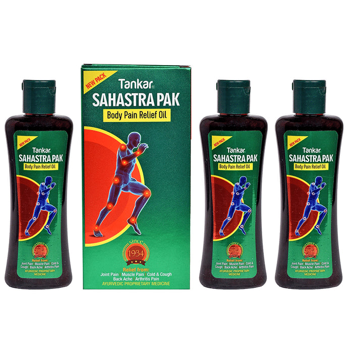 Tankar Sahstrapak Body Pain Relief Oil(110ml Each) - Classic Derma