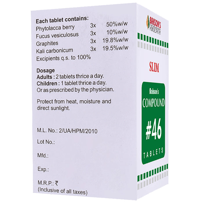 Bakson's Homeopathy Compound # 46 Slim Tablet