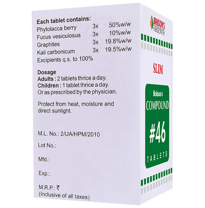 Bakson's Homeopathy Compound # 46 Slim Tablet