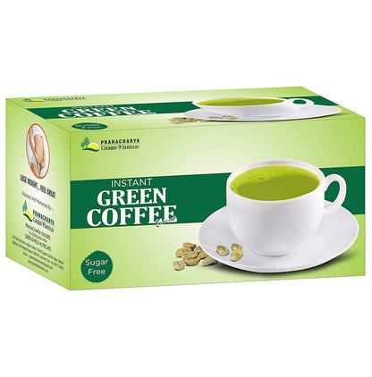 Pranacharya Green Shield Instant Green Coffee Extract Sachets (20 Each) Sugar Free - Classic Derma