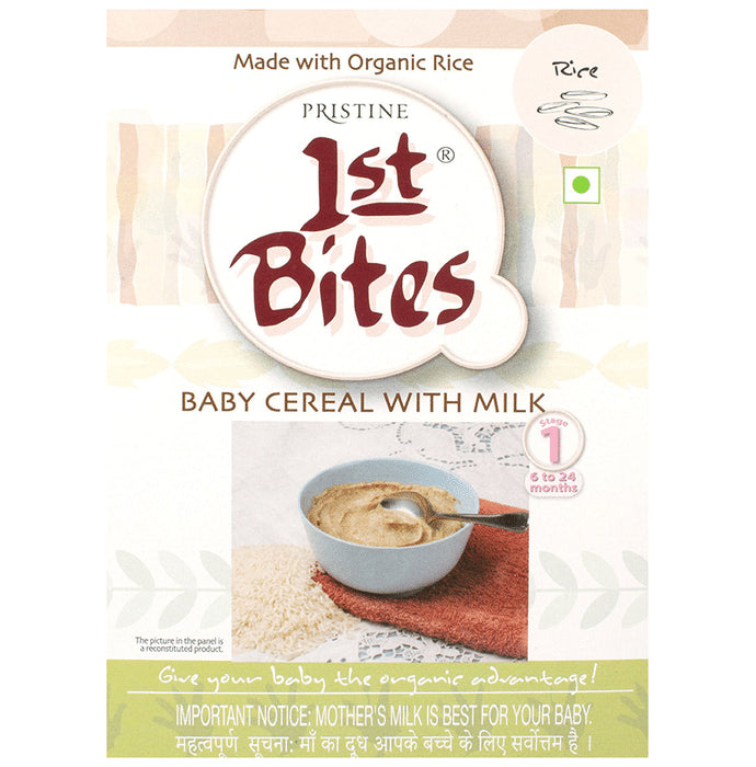 Pristine 1st Bites (6 Months - 24 Months) Stage-1 Baby Cereal with Milk | Rice - Classic Derma