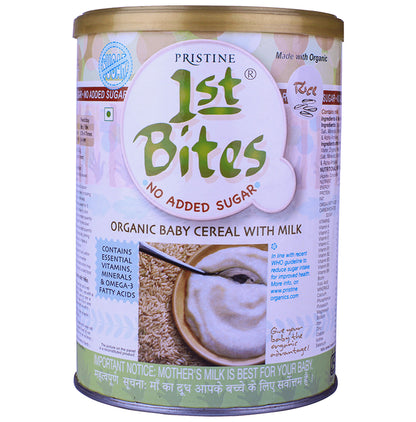 Pristine 1st Bites No Added Sugar (6 Months - 24 Months) Baby Cereal with Milk Rice - Classic Derma