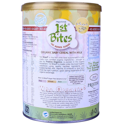 Pristine 1st Bites No Added Sugar (6 Months - 24 Months) Baby Cereal with Milk Wheat