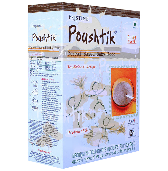 Pristine Poushtik Cereal Based Baby Food with 15% Protein (6-24 Months)