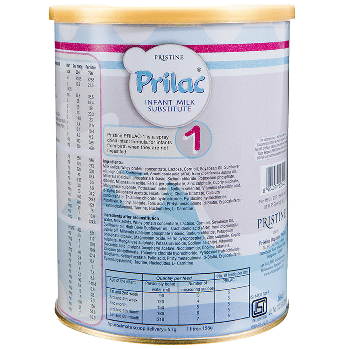 Buy Pristine Prilac Infant Milk Substitute Stage 1 (Upto 6 months ...
