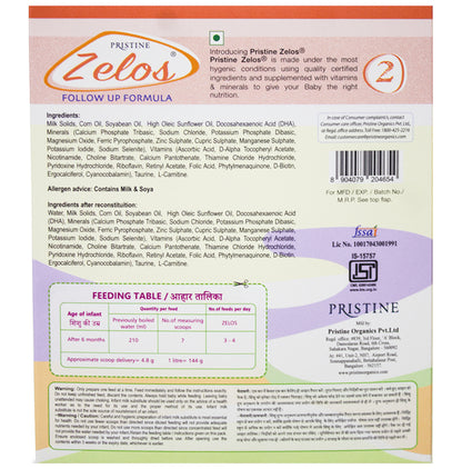 Pristine Zelos Follow Up Formula Stage 2 (6 to 12 months)