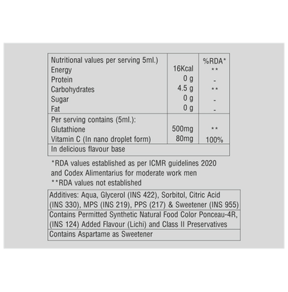 Glutathione Nano Technology Shot Sugar Free