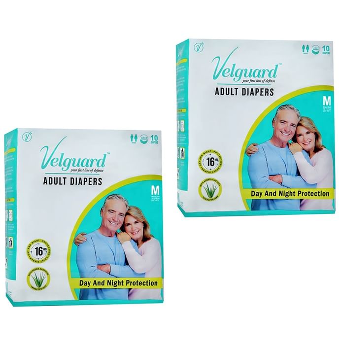 Velguard Adult Diaper, Day and Night Protection (10 Each) Medium - Classic Derma