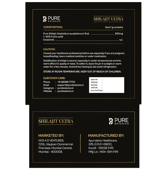 Pure Botanics Shilajit Ultra Resin (25g Each)