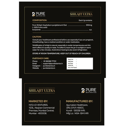 Pure Botanics Shilajit Ultra Resin (25g Each)