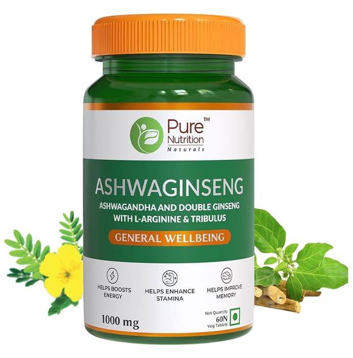 Pure Nutrition AshwaGinseng Veg Tablet - Classic Derma