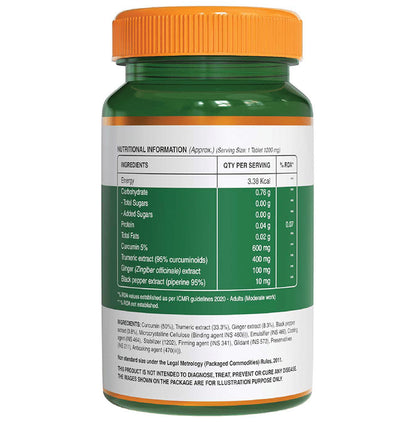 Pure Nutrition Curcumin Turmeric Extract 1200mg Veg Tablet