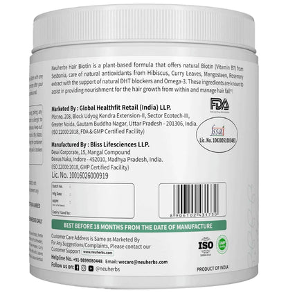 Neuherbs Plant Based Hair Biotin 10000mcg+ Blackberry