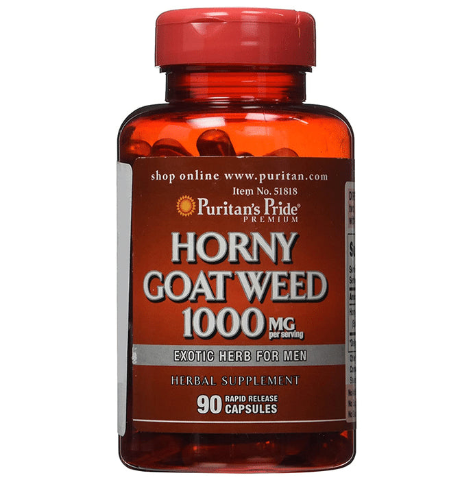 Puritan's Pride Premium Horny Goat Weed 1000mg Rapid Release Capsule - Classic Derma