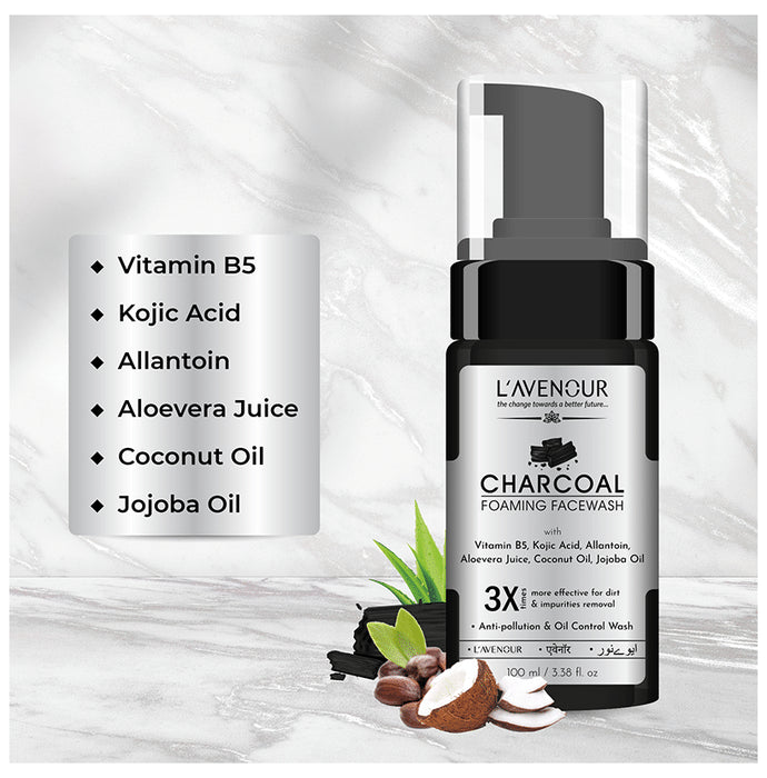 L'avenour Charcoal Foaming Face Wash (100ml Each) - Classic Derma