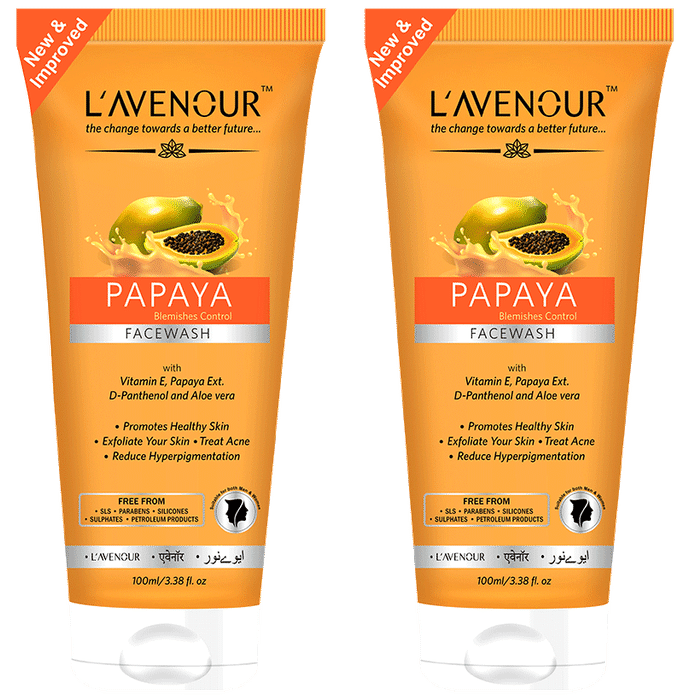 L'avenour Papaya Blemishes Control Facewash (100ml Each) - Classic Derma