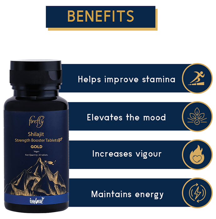 Imbue Firefly Shilajit Strength Booster Tablet | For Vitality, Endurance & Libido