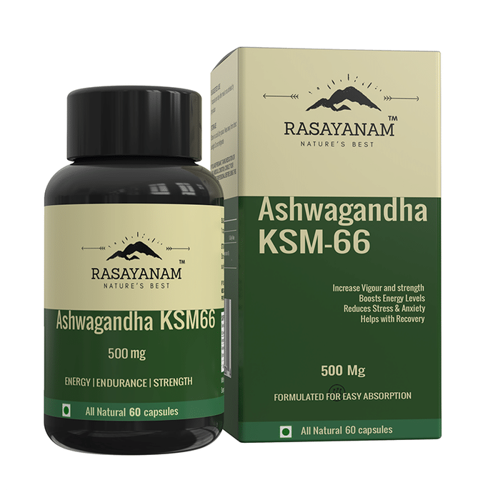 Rasayanam Ashwagandha KSM 66 500mg Capsule - Classic Derma