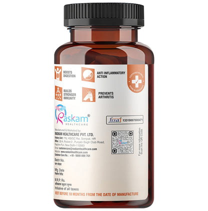 Raskam Healthcare Curcumin Boswellia 510mg Veg Capsule