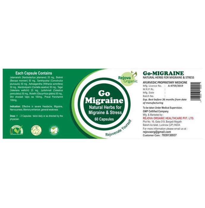 Rejova Organic Go Migraine Capsule