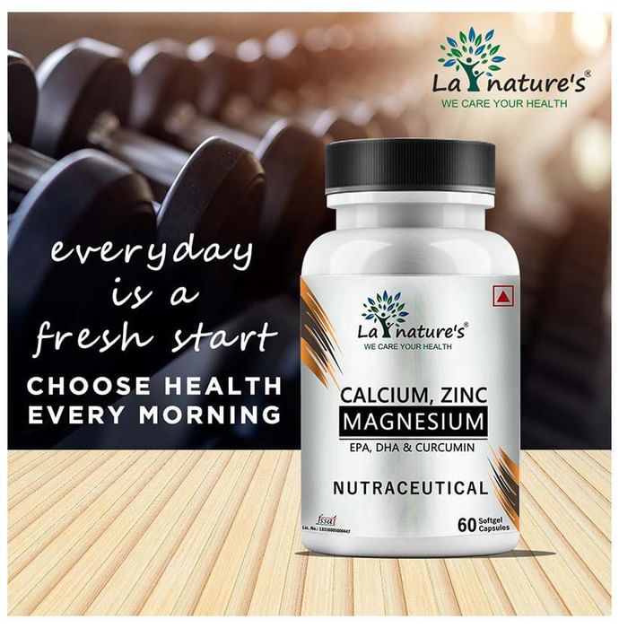 La Nature's Calcium, Zinc, Magnesium, Epa, Dha & Curcumin Softgel Capsule