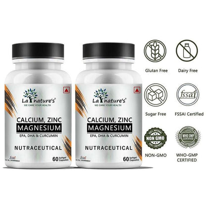 La Nature's Calcium, Zinc, Magnesium, Epa, Dha & Curcumin Softgel Capsule