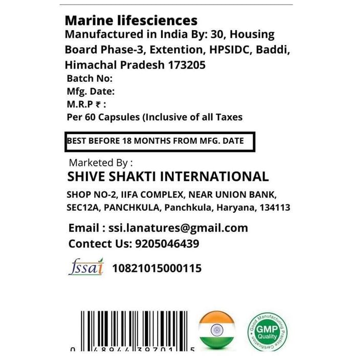 La Nature's Calcium, Zinc, Magnesium, Epa, Dha & Curcumin Softgel Capsule