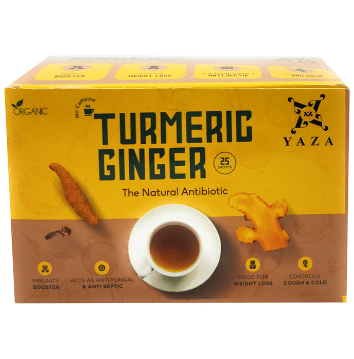 Yaza Turmeric Ginger Organic Tea Sachet (2gm Each) - Classic Derma