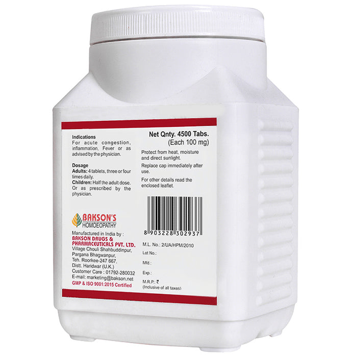 Bakson's Homeopathy Ferrum Phosphoricum Biochemic Tablet 6X