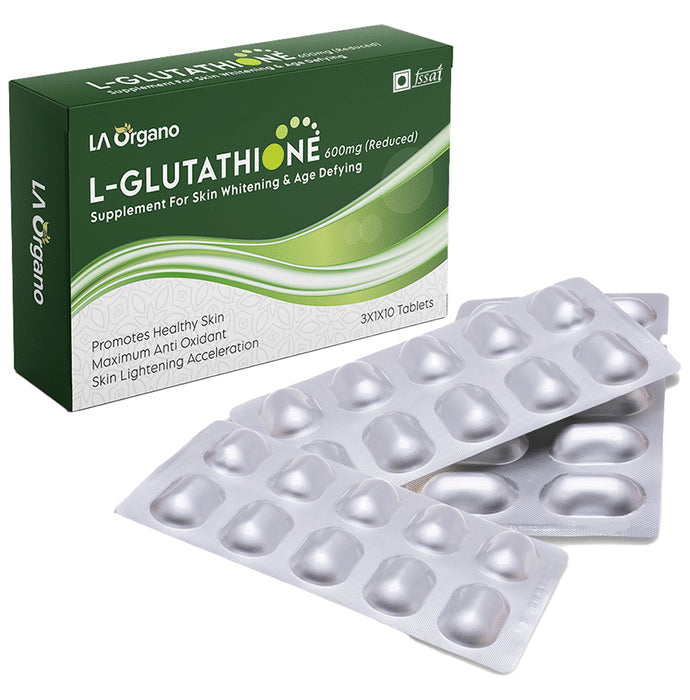 LA Organo L- Glutathione 600mg (Reduced) | For Skin Health & Anti-Ageing Support | Tablet - Classic Derma