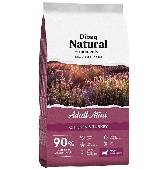 Dibaq Natural Moments Chicken & Turkey for Small Breed Adult Dogs - Classic Derma