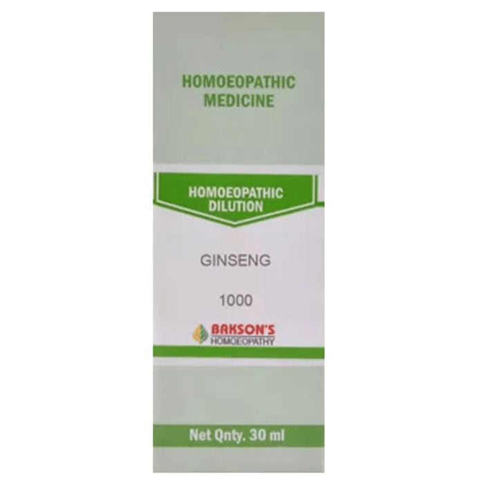 Bakson's Homeopathy Ginseng Dilution 1000 CH - Classic Derma