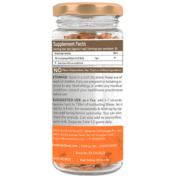 Rooted Active Naturals Cordyceps Militaris Dried Fruit Body