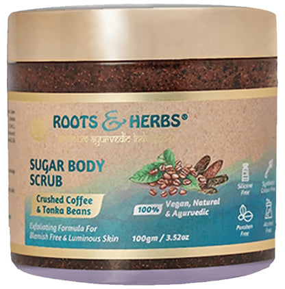 Roots and Herbs Crushed Coffe & Tonka Bean Sugar Body Scrub - Classic Derma