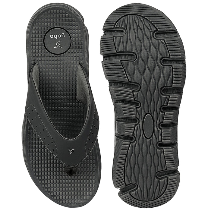 Yoho Lifestyle Extra Soft Comfortable and Anti Skid Slippers for Men with Arch Support 6 Monsoon Grey