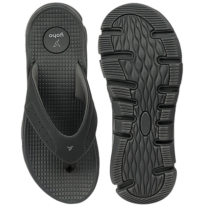 Yoho Lifestyle Extra Soft Comfortable and Anti Skid Slippers for Men with Arch Support 6 Monsoon Grey