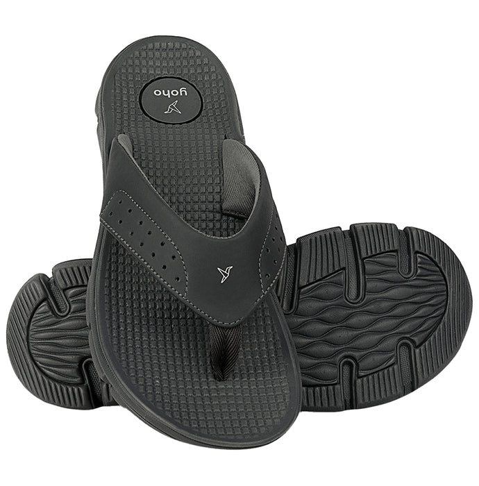 Yoho Lifestyle Extra Soft Comfortable and Anti Skid Slippers for Men with Arch Support 6 Monsoon Grey