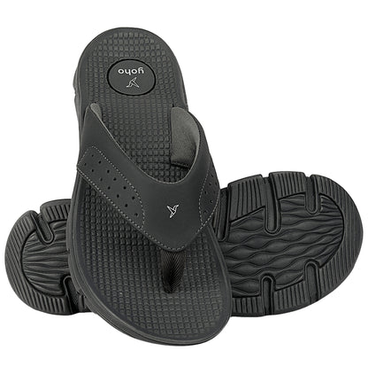 Yoho Lifestyle Extra Soft Comfortable and Anti Skid Slippers for Men with Arch Support 6 Monsoon Grey
