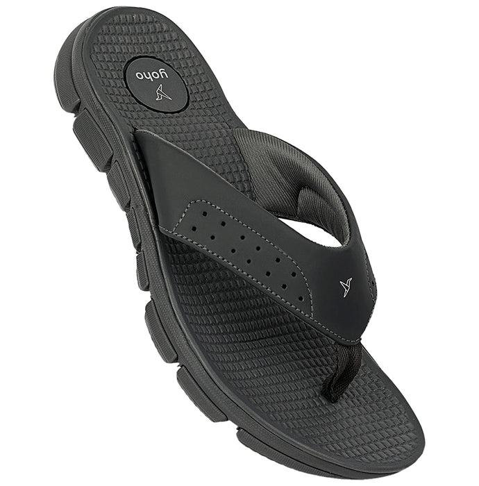 Yoho Lifestyle Extra Soft Comfortable and Anti Skid Slippers for Men with Arch Support 6 Monsoon Grey