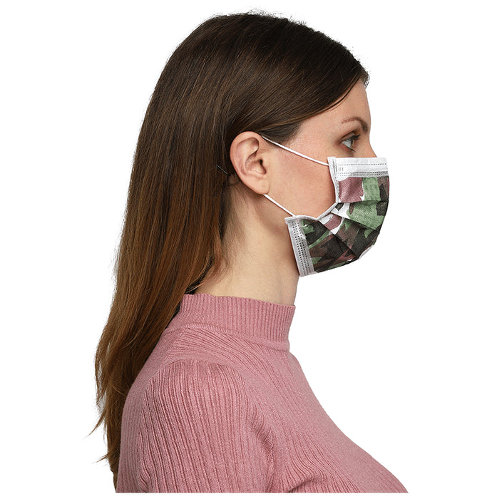 Saavi Urgicals Polypropylene 4 Ply Surgical Face Mask Camouflage