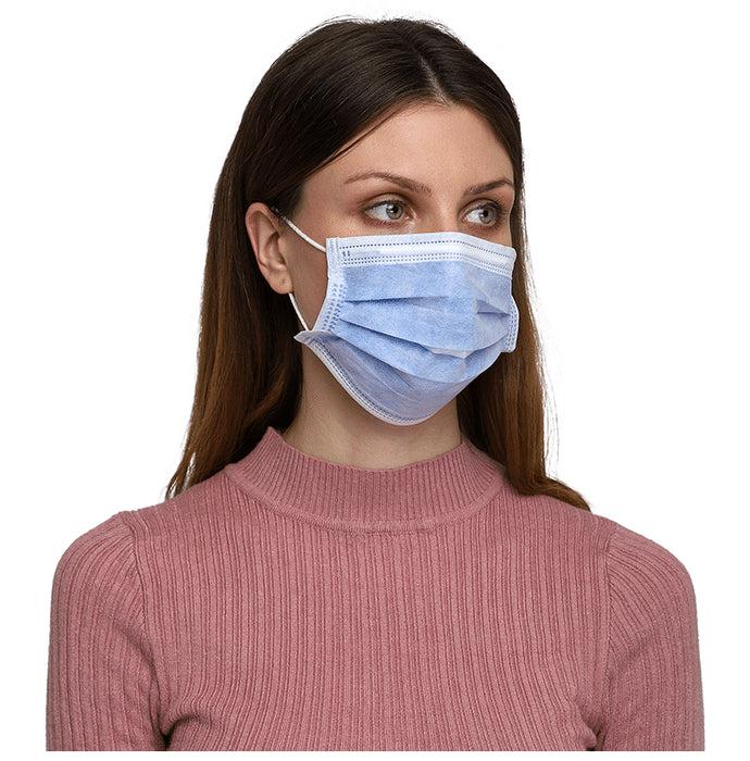 Saavi Urgicals Polypropylene 4 Ply Surgical Face Mask Denim Blue